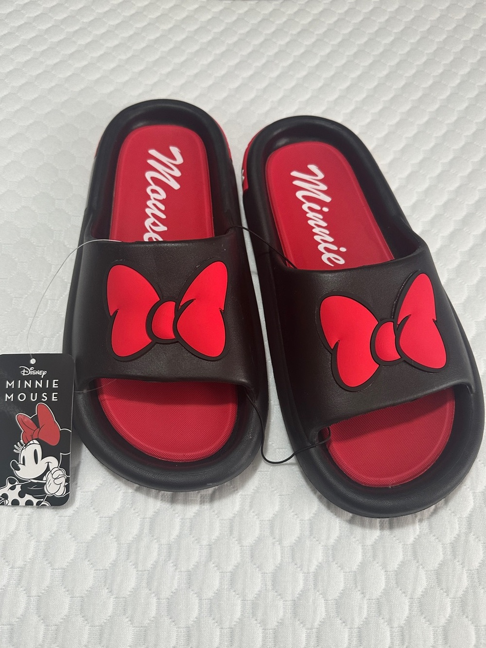 Minnie Mouse Red Bow Slides